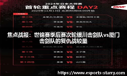 焦点战报：世锦赛季后赛次轮银川击剑队vs厦门击剑队的复仇战较量